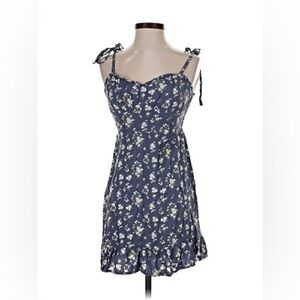 Hollister Co. Floral Blue Sleeveless Dress